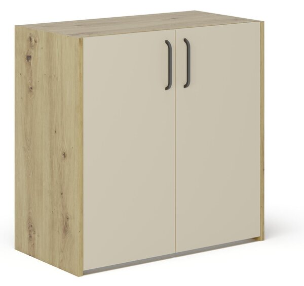 Comoda haaus Malmo, 2 Usi, Stejar Artisan/Argila, 81 x 42 x 80 cm