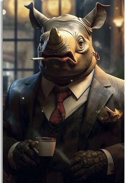 Tablou animal gangster rinocer