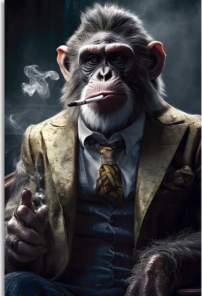Tablou animal gangster cimpanzei