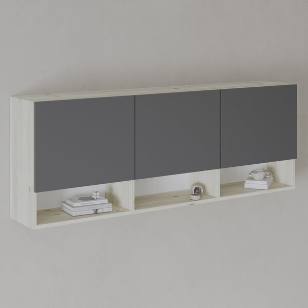 Dulap haaus Malmo, 3 Usi, Stejar Alb/Antracit, 164 x 27 x 60 cm