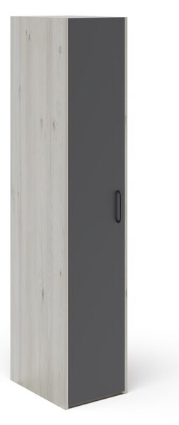 Dulap haaus Malmo, 1 Usa, cu polite, Stejar Alb/Antracit, 42 x 52 x 200 cm