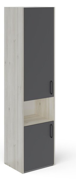 Dulap haaus Malmo, 2 Usi, cu spatiu, Stejar Alb/Antracit, 50 x 42 x 200 cm