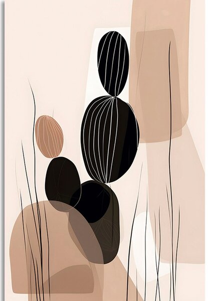 Tablou forme abstracte botanice de cactus