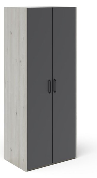 Dulap haaus Malmo, 2 Usi, Stejar Alb/Antracit, 81 x 52 x 200 cm