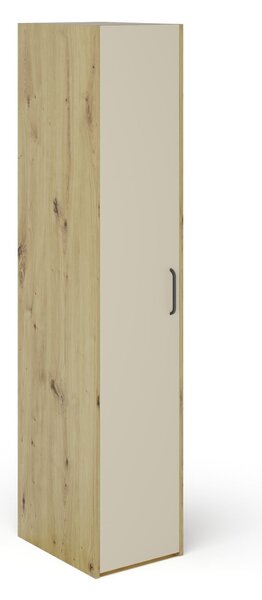 Dulap haaus Malmo, 1 Usa, cu polite, Stejar Artisan/Argila, 42 x 52 x 200 cm