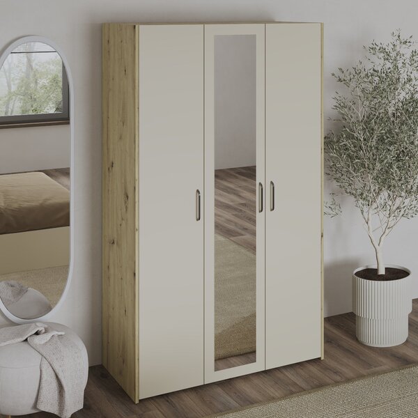 Dulap haaus Malmo, 3 Usi, Stejar Artisan/Argila, 120 x 52 x 200 cm