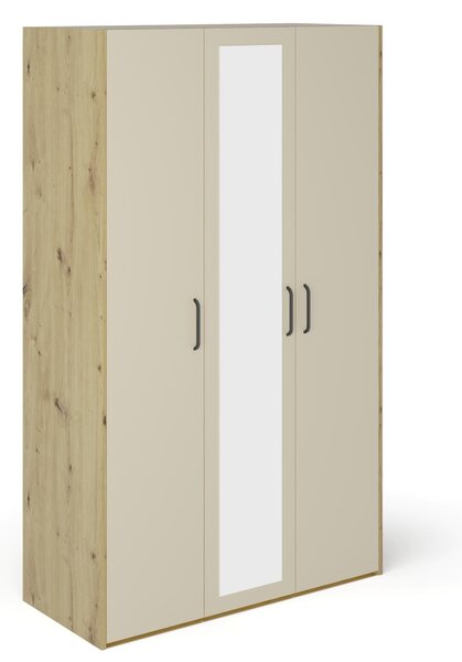 Dulap haaus Malmo, 3 Usi, Stejar Artisan/Argila, 120 x 52 x 200 cm