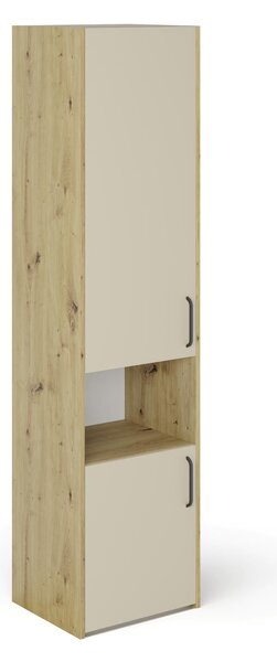 Dulap haaus Malmo, 2 Usi, cu spatiu, Stejar Artisan/Argila, 50 x 42 x 200 cm