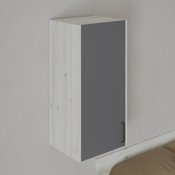 Dulap haaus Malmo, 1 Usa, Stejar Alb/Antracit, 50 x 42 x 104 cm