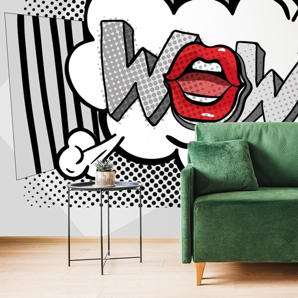 Tapet pop art gri elegante - WOW!
