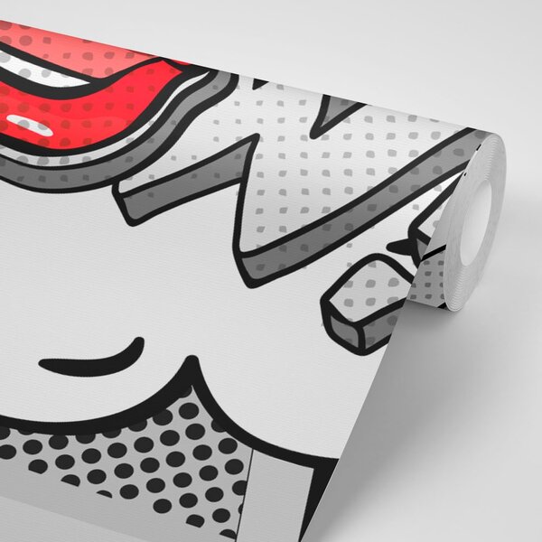 Tapet pop art gri elegante - WOW!