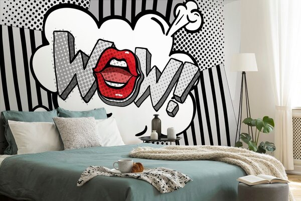 Tapet pop art gri elegante - WOW!