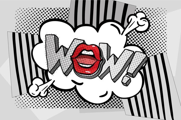Tapet pop art gri elegante - WOW!