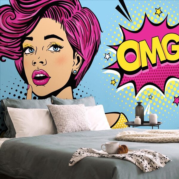 Tapet doamne în stil pop art - OMG!