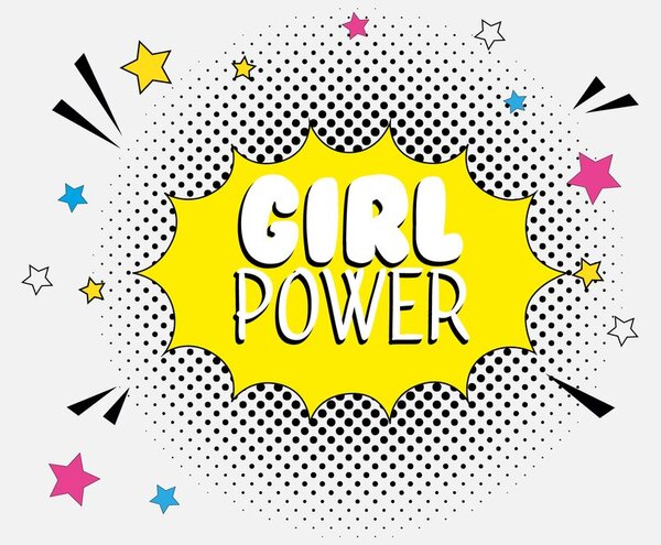 Tapet cu inscripție pop art - GIRL POWER