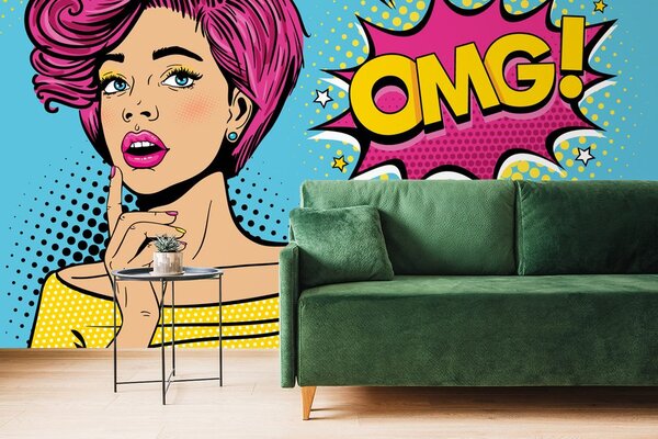 Tapet doamne în stil pop art - OMG!