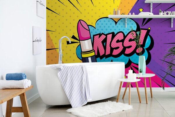 Tapet ruj pop art - KISS!