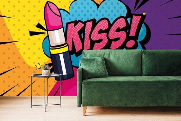 Tapet ruj pop art - KISS!