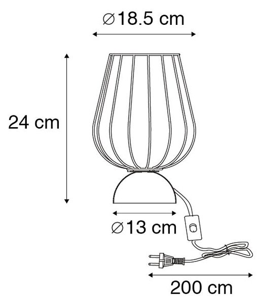Lampă de masă modernă cu fir negru - Palica