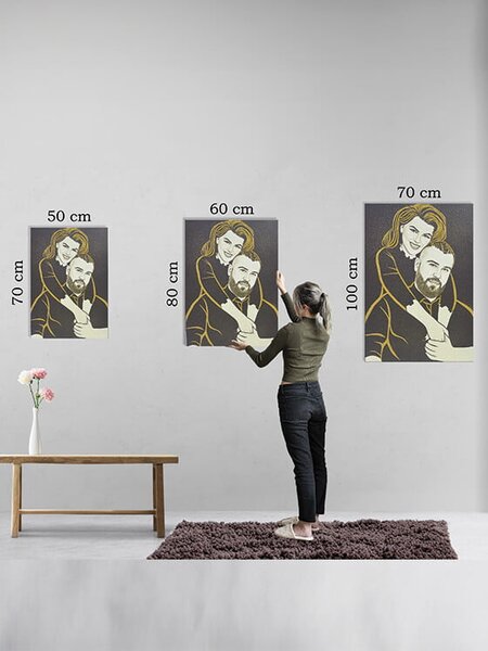 Tablou personalizat, Cu sclipici auriu