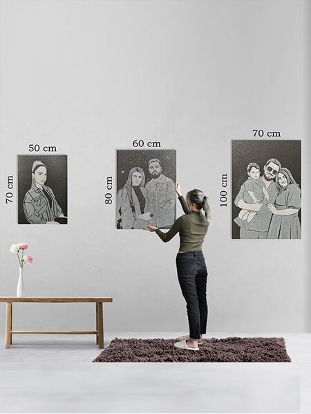 Tablou personalizat, cu sclipici argintiu