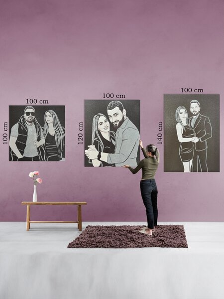 Tablou personalizat, cu sclipici argintiu
