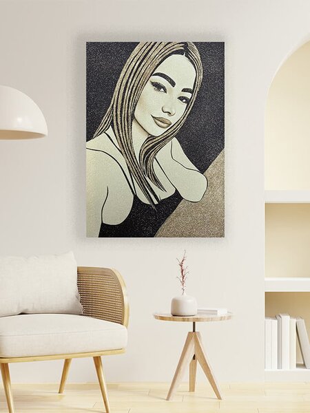 Tablou personalizat, Cu sclipici auriu