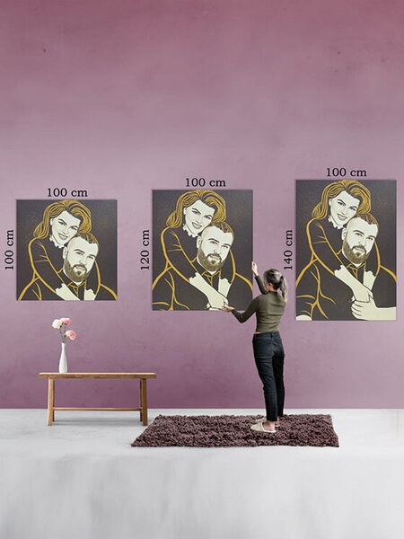 Tablou personalizat, Cu sclipici auriu