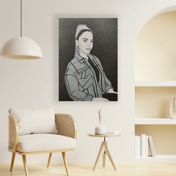 Tablou personalizat, cu sclipici argintiu