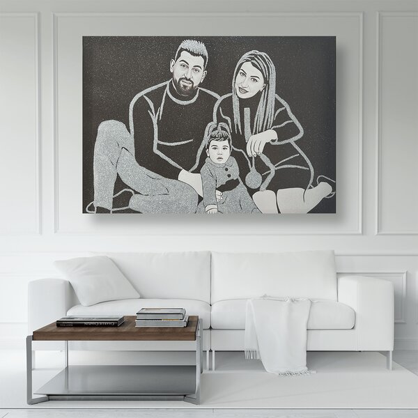 Tablou personalizat, cu sclipici argintiu
