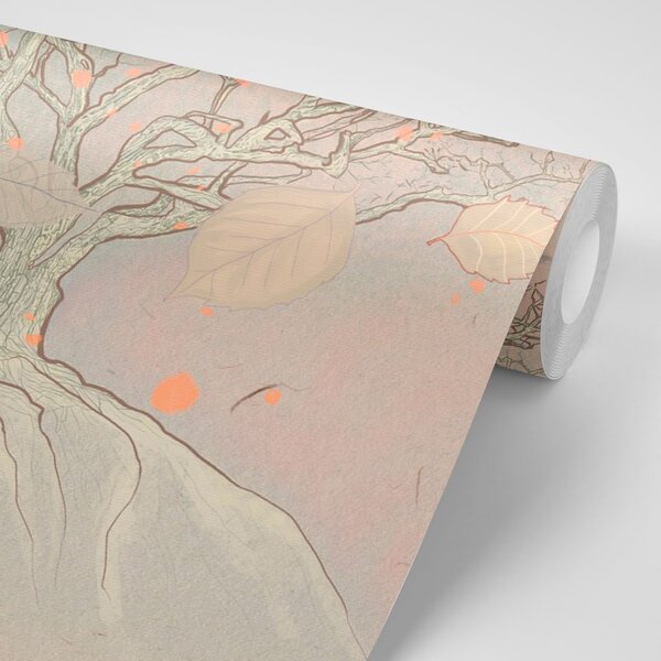 Tapet copacul de toamnă pictat