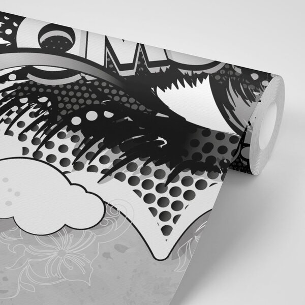 Tapet ochiul graffitti gri