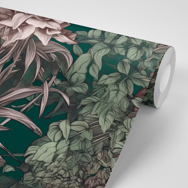 Tapet cu motivul floral elegant
