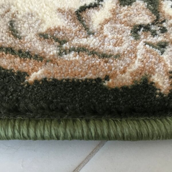 Covor Clasic Sufragerie, Model Lotos 575-310 Oval, Crem Verde Verde, Oval, 80x200