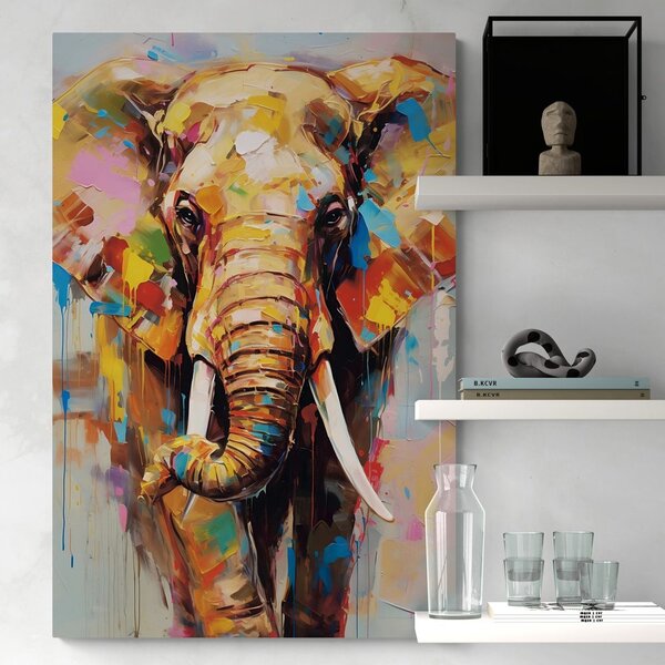 Tablou elefant de stil cu imitație de pictură