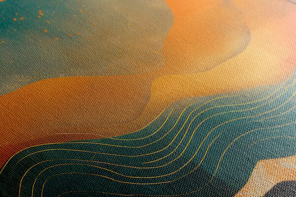 Tablou apus de soare abstract cu atingere de lux