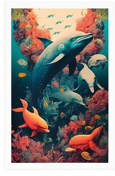 Poster delfini suprarealiști
