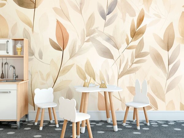 Tapet autoadeziv frunze delicate minimaliste