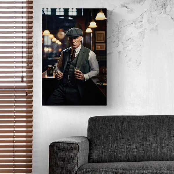 Tablou gangster într-un bar de whiskey