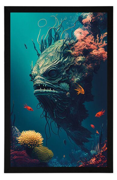 Poster monstru subacvatic suprarealist