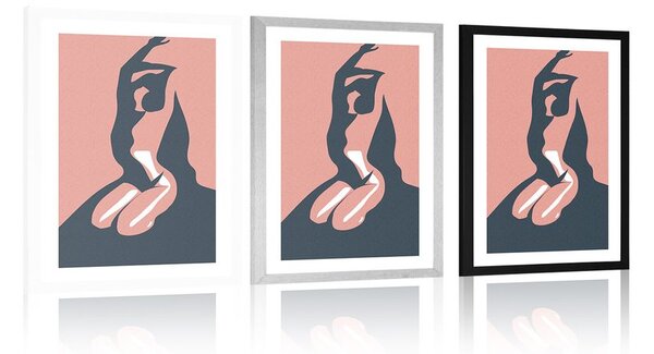 Poster cu passepartout delicatețea corpului feminin