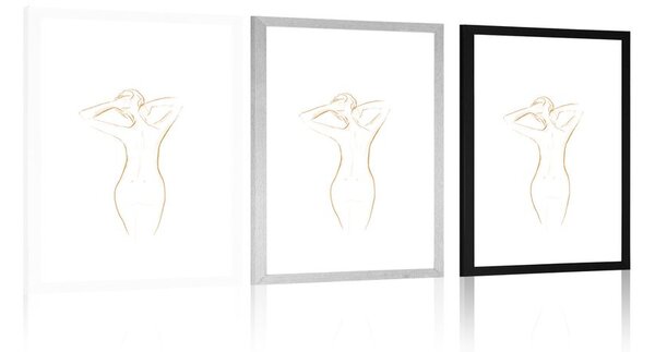 Poster cu passepartout curbele corpului feminin