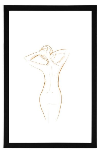 Poster cu passepartout curbele corpului feminin
