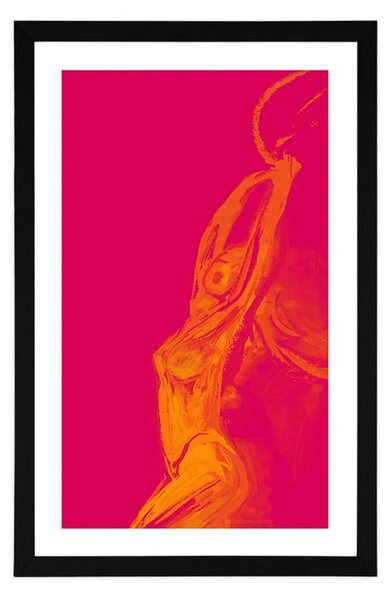 Poster cu passepartout silueta strălucitoare a femeii