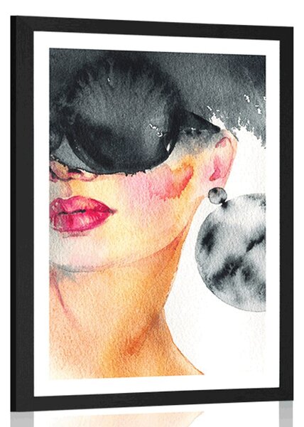 Poster cu passepartout icoană feminină