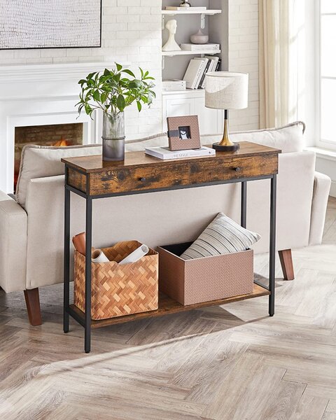 Consola Model Hammond, Maro rustic/Negru, 100x30x80 cm