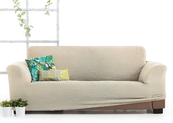 Husă pentru canapea cu trei locuri Milos crem alb 180-230 cm