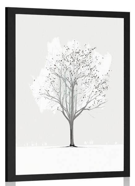 Poster copac în iarnă minimalist