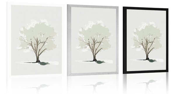 Poster copaci cu atingere de minimalism