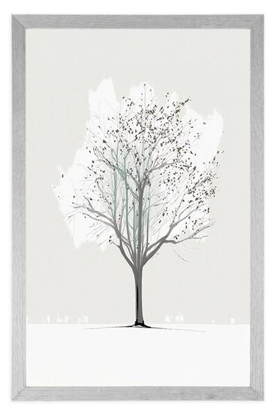 Poster copac în iarnă minimalist